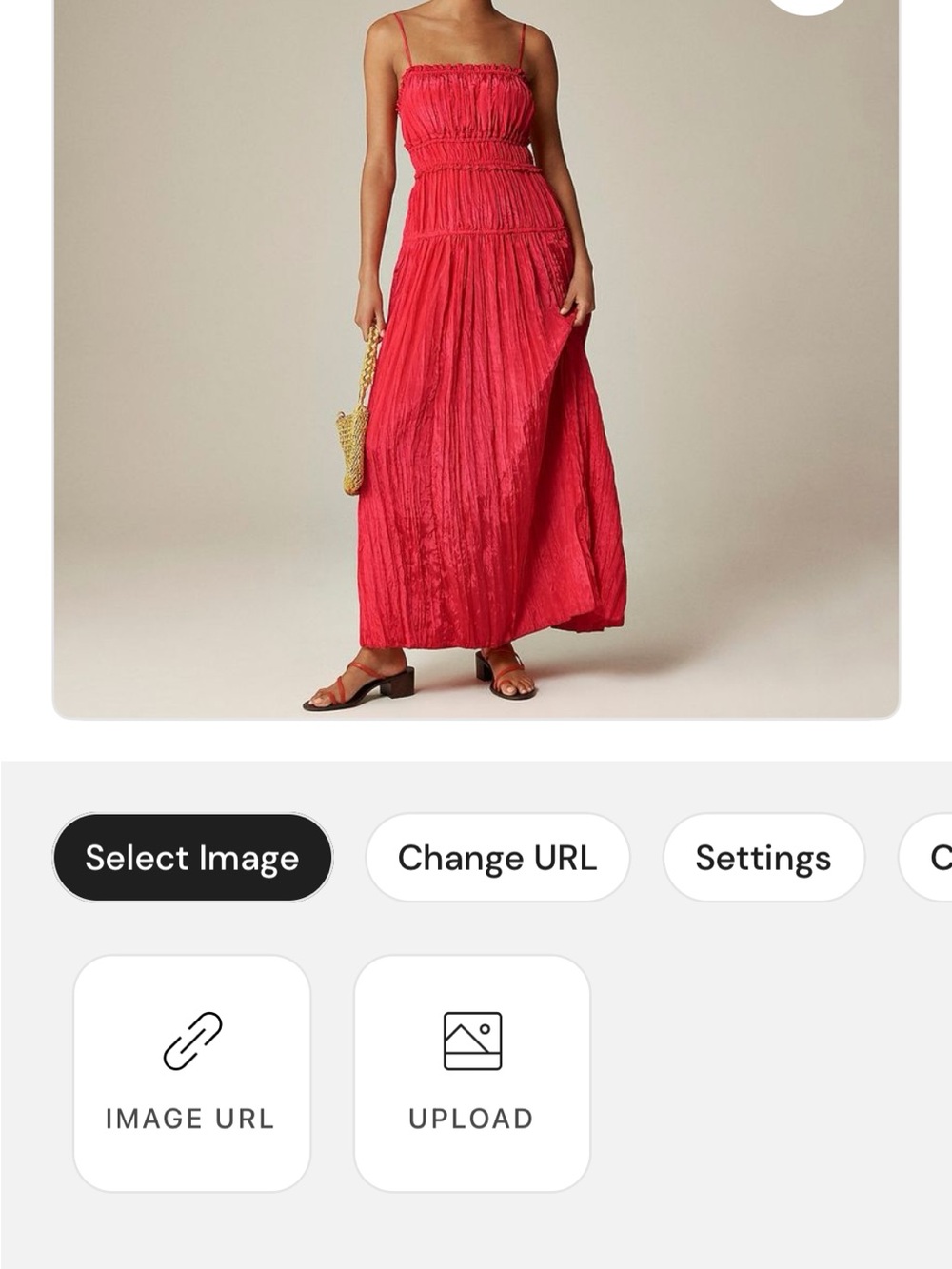 Jcrew strawberry crinkled dress small